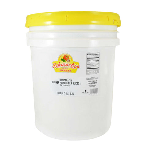 Bay Valley Foods 828 Kosher 1/4 Cross Cut Dill Pickle, 5 Gallon.