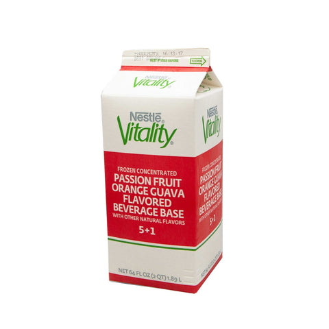 Nestle Vitality 5 Plus 1 10 Percentage Concentrate Passion Fruit Orange Guava Flavored Beverage Base, 64 Fluid Ounce -- 6 per case.