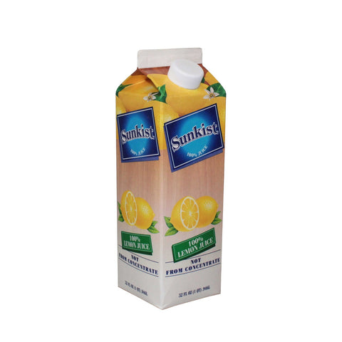 Sunkist Lemon Juice, 32 Fluid Ounce -- 12 per case.