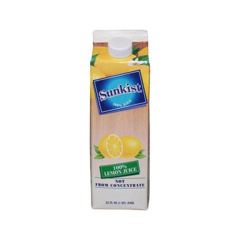 Sunkist Lemon Juice, 32 Fluid Ounce -- 12 per case.