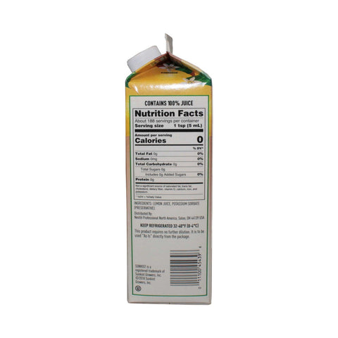 Sunkist Lemon Juice, 32 Fluid Ounce -- 12 per case.