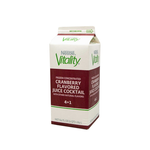 Nestle Vitality 4 Plus 1 10 Percentage Concentrate Cranberry Flavored Juice Cocktail, 64 Fluid Ounce -- 6 per case.