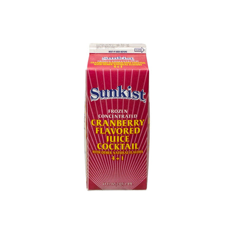 Sunkist 4 Plus 1 10 Percentage Frozen Concentrate Cranberry Flavored Juice Cocktail, 64 Fluid Ounce -- 6 per case.