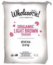 Wholesome Sweeteners Organic Light Brown Sugar, 50 Pound.