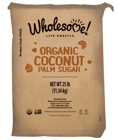 Wholesome Sweeteners Organic Coconut Palm Sugar, 25 Pound -- 1 per case