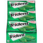 Trident Spearmint Sugar Free Gum, 14 count per pack -- 144 per case.