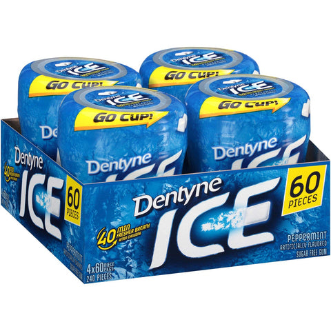 Cadbury Adams Peppermint Dentyne Ice Gum, 60 Pieces -- 24 per case.