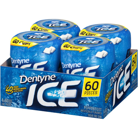 Cadbury Adams Peppermint Dentyne Ice Gum, 60 Pieces -- 24 per case.