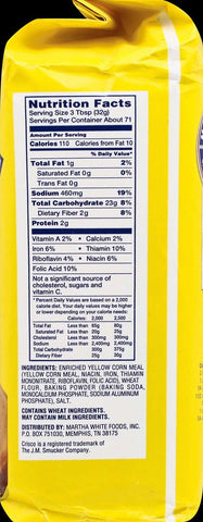 Martha White Self Rising Yellow Corn Meal Mix, 5 Pound -- 8 per case.
