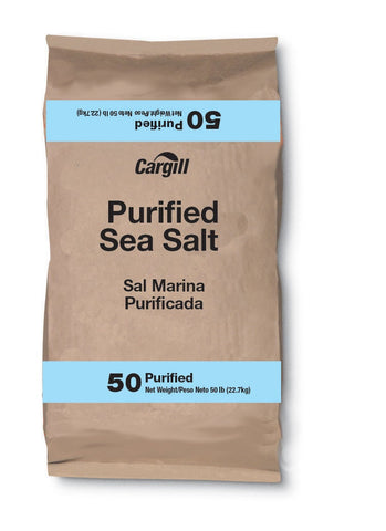 Cargill Purified Sea Salt, 50 Pound.