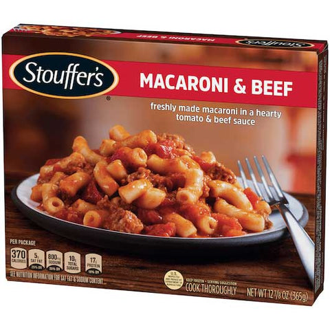 Nestle Stouffers Entree Macaroni and Beef, 12.875 Ounce -- 12 per case.