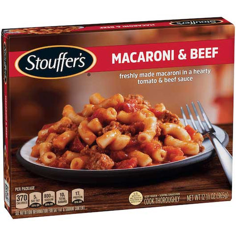 Nestle Stouffers Entree Macaroni and Beef, 12.875 Ounce -- 12 per case.