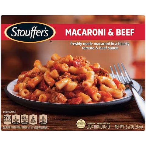 Nestle Stouffers Entree Macaroni and Beef, 12.875 Ounce -- 12 per case.