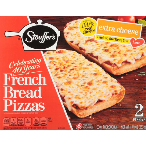 Stouffers Extra Cheese French Bread Pizza, 11.75 Ounce -- 10 per case.