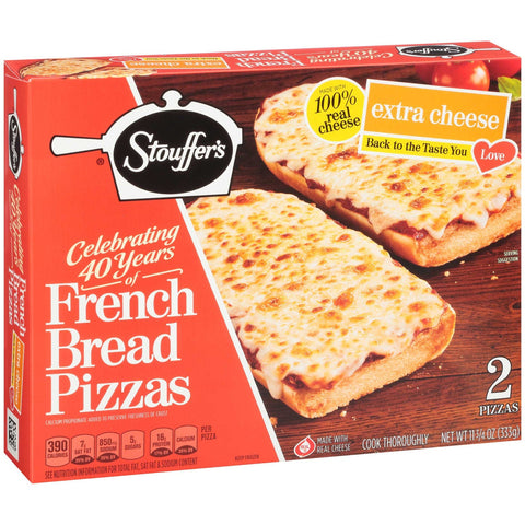 Stouffers Extra Cheese French Bread Pizza, 11.75 Ounce -- 10 per case.