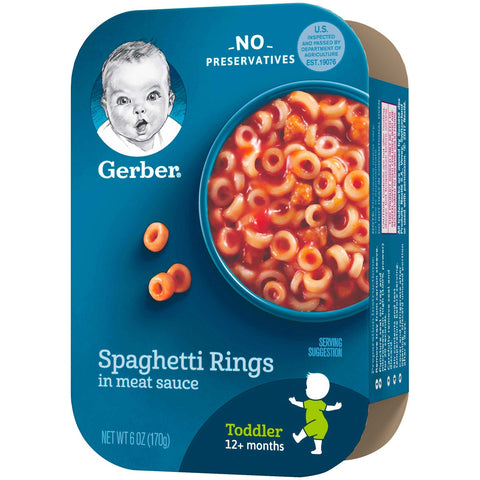 Gerber Lil Meals Spaghetti Rings Meat Sauce, 6 Ounce -- 6 per case.