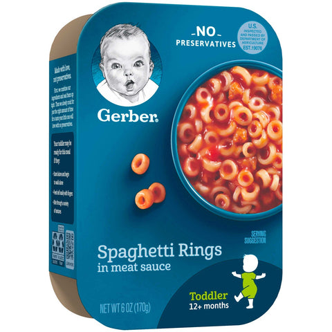 Gerber Lil Meals Spaghetti Rings Meat Sauce, 6 Ounce -- 6 per case.