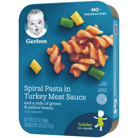 Gerber Graduates Lil Entrees - Spiral Pasta with Turkey Meat, 6.67 Ounce -- 8 per case.