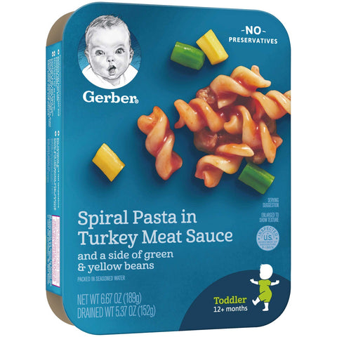 Gerber Graduates Lil Entrees - Spiral Pasta with Turkey Meat, 6.67 Ounce -- 8 per case.