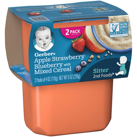 Gerber 2nd Foods Apple Berry Mixed Cereal Baby Food, 8 Ounce -- 8 per case.