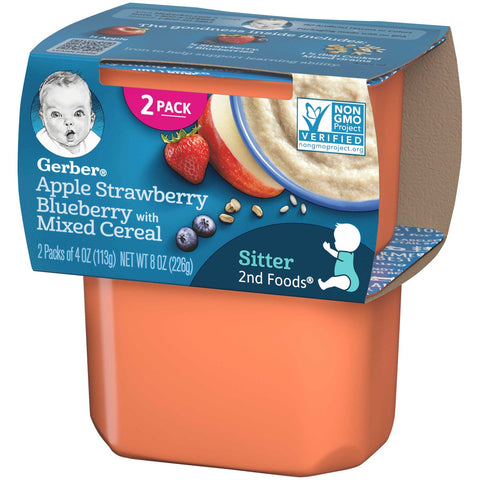 Gerber 2nd Foods Apple Berry Mixed Cereal Baby Food, 8 Ounce -- 8 per case.