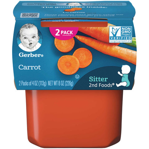 Gerber 2nd Foods Carrot Baby Food, 8 Ounce -- 8 per case.