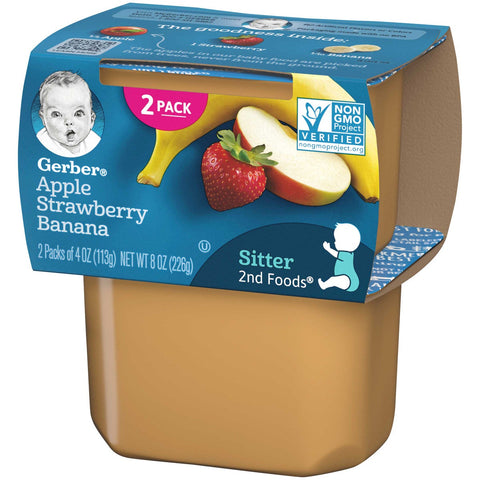Gerber 2nd Foods Apple Strawberry Banana Baby Food, 8 Ounce -- 8 per case.