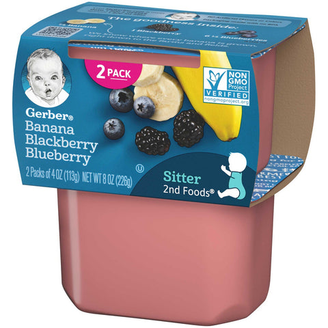 Gerber 2nd Foods Banana Mixed Berries Baby Food, 8 Ounce -- 8 per case.