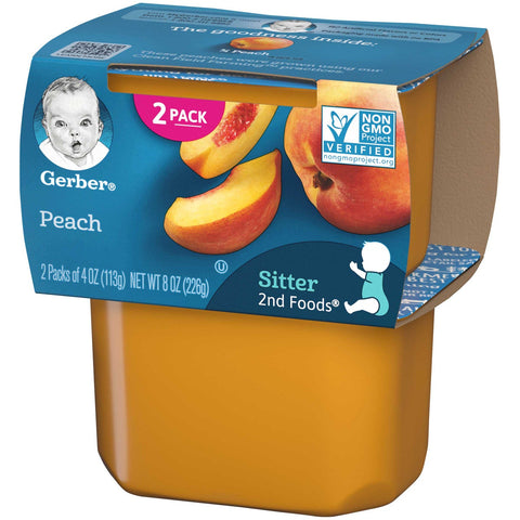 Gerber 2nd Foods Peach Baby Food, 8 Ounce -- 8 per case.