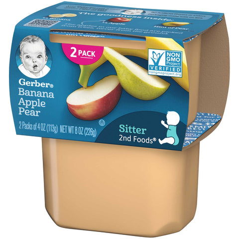Gerber 2nd Foods Bananas with Apples and Pears Baby Food, 8 Ounce -- 8 per case.