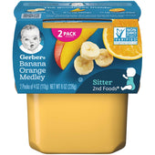 Gerber 2nd Foods 4 Ounce Banana Orange Melody Baby Food, 2 count per pack -- 8 per case.