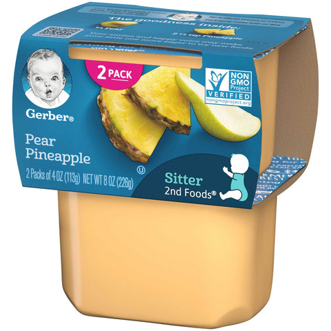 Gerber 2nd Foods Pear Pineapple Baby Food, 8 Ounce -- 8 per case.