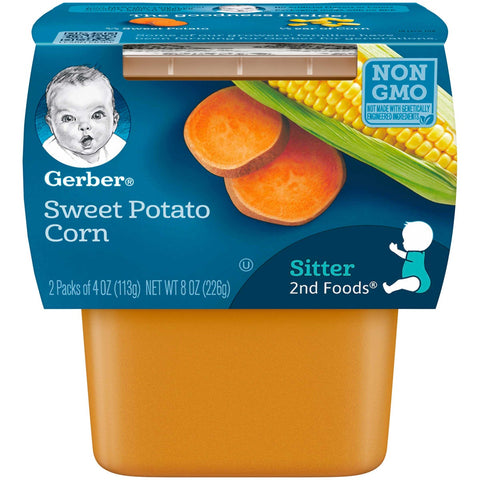 Gerber 2nd Food Sweet Potatoes and Corn Baby Food, 8 Ounce -- 8 per case.