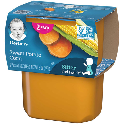 Gerber 2nd Food Sweet Potatoes and Corn Baby Food, 8 Ounce -- 8 per case.