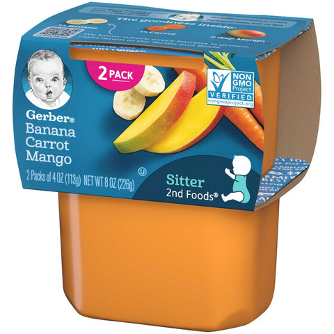 Gerber 2nd Food Banana Carrot Mango Baby Food, 8 Ounce -- 8 per case.