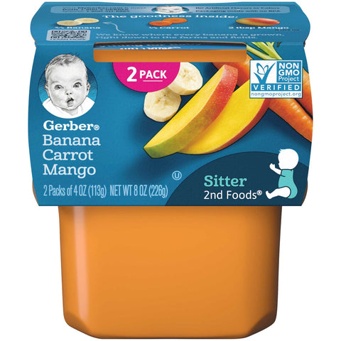 Gerber 2nd Food Banana Carrot Mango Baby Food, 8 Ounce -- 8 per case.