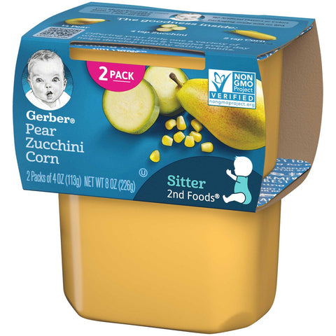 Gerber 2nd Foods Pear Zucchini Corn Baby Food, 8 Ounce -- 8 per case.