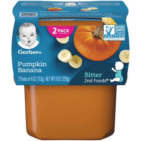 Gerber 2nd Foods Pumpkin Banana Baby Food, 8 Ounce -- 8 per case.