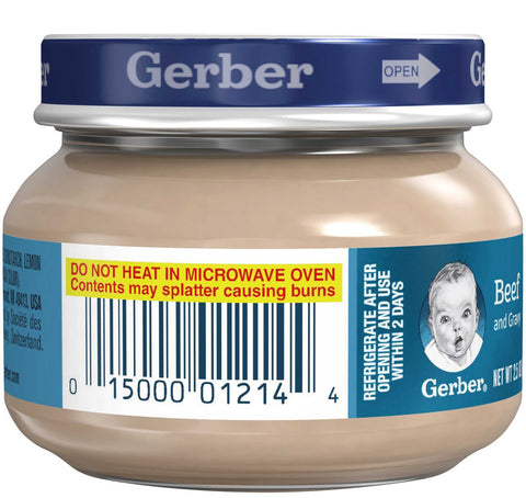 Gerber 2nd Foods Beef and Gravy, 2.5 Ounce Glass Jar -- 10 per case