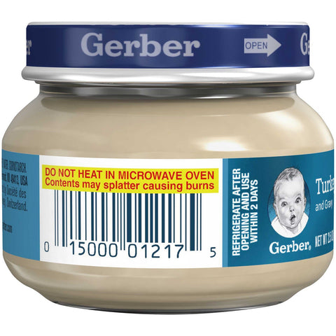 Gerber 2nd Foods Turkey and Gravy, 2.5 Ounce Glass Jar -- 10 per case