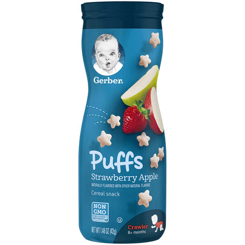 Gerber Puffs Apple Strawberry Baby Snack, 1.48 Ounce -- 6 per case.
