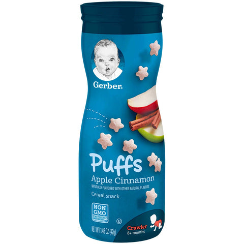 Gerber Apple Cinnamon Puff Baby Snack, 48 Ounce -- 6 per case.
