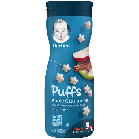 Gerber Apple Cinnamon Puff Baby Snack, 48 Ounce -- 6 per case.