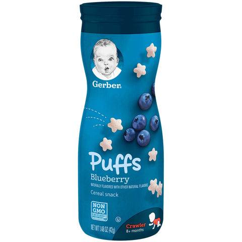 Gerber Puffs Blueberry Baby Snack, 1.48 Ounce -- 6 per case.