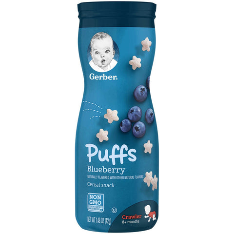 Gerber Puffs Blueberry Baby Snack, 1.48 Ounce -- 6 per case.