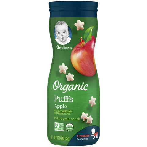 Gerber Puffs Organic Apple Baby Snack, 48 Ounce -- 6 per case.