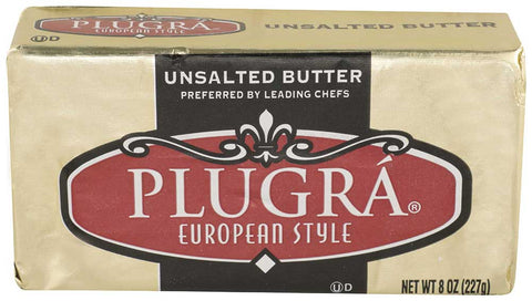 Plugra European Style Unsalted Butter, 8 Ounce -- 12 per case