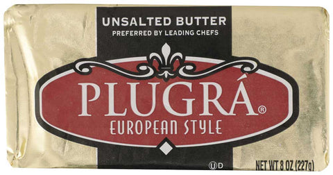 Plugra European Style Unsalted Butter, 8 Ounce -- 12 per case