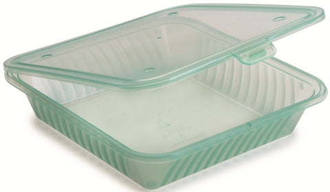 GET Enterprises Eco Takeouts Polypropylene Jade Flat Top Single Entree Food Container, 9 x 9 inch -- 12 per case
