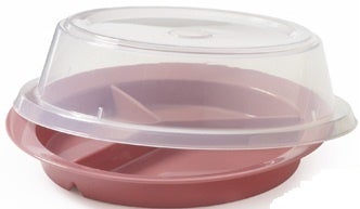 GET Enterprises SuperMel Polycarbonate Mauve 3 Compartment Plate, 9 inch -- 12 per case
